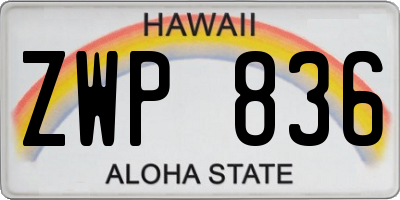 HI license plate ZWP836