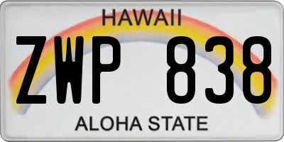 HI license plate ZWP838