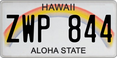 HI license plate ZWP844