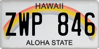 HI license plate ZWP846