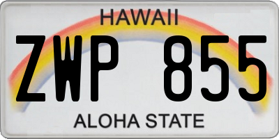 HI license plate ZWP855