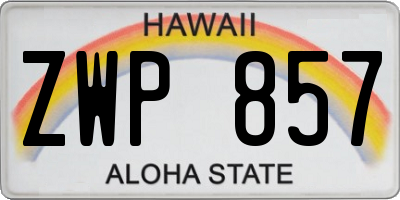 HI license plate ZWP857