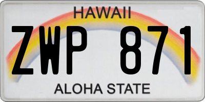 HI license plate ZWP871
