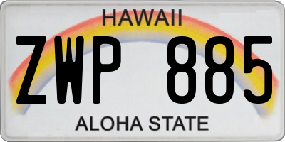 HI license plate ZWP885