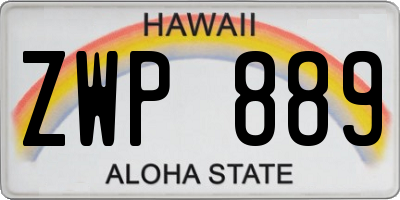 HI license plate ZWP889