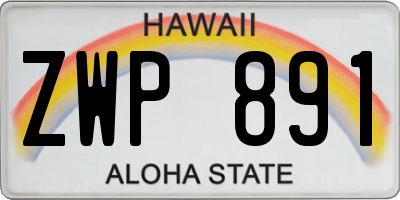 HI license plate ZWP891