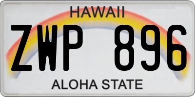HI license plate ZWP896