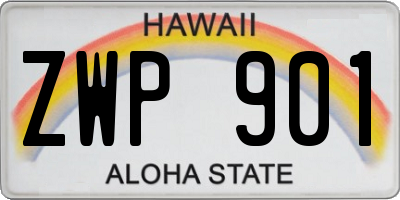 HI license plate ZWP901