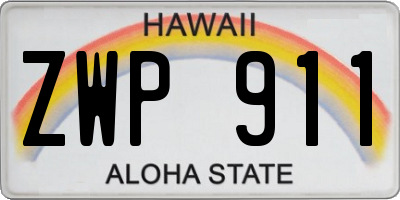 HI license plate ZWP911