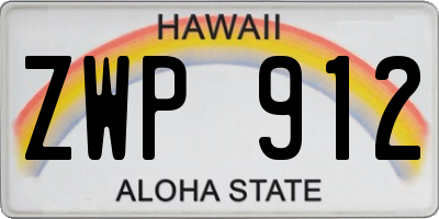 HI license plate ZWP912