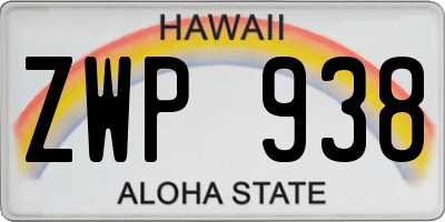 HI license plate ZWP938