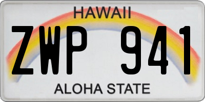 HI license plate ZWP941