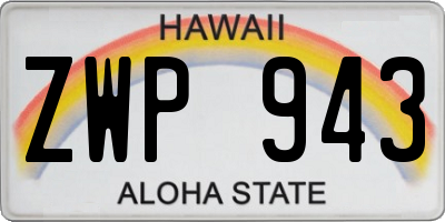 HI license plate ZWP943