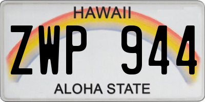 HI license plate ZWP944