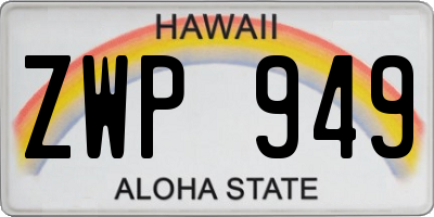 HI license plate ZWP949