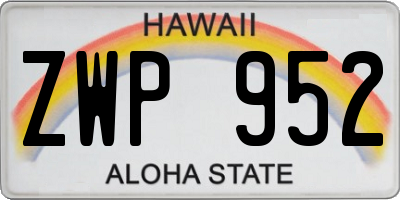 HI license plate ZWP952