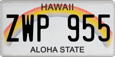 HI license plate ZWP955