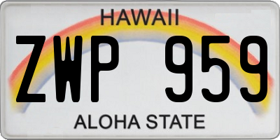 HI license plate ZWP959