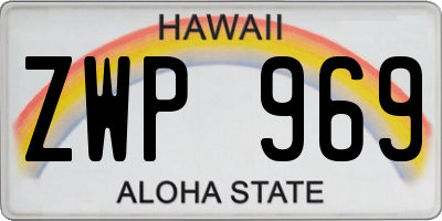 HI license plate ZWP969