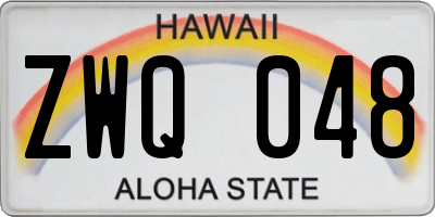 HI license plate ZWQ048