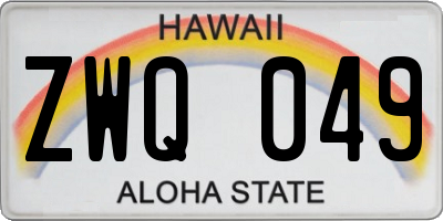 HI license plate ZWQ049