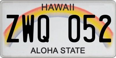 HI license plate ZWQ052