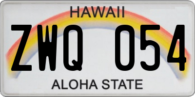HI license plate ZWQ054