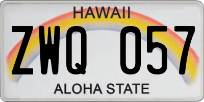 HI license plate ZWQ057