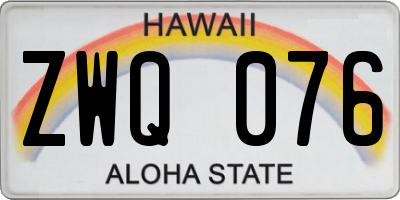 HI license plate ZWQ076