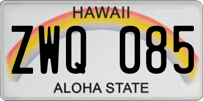 HI license plate ZWQ085