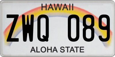 HI license plate ZWQ089