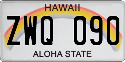 HI license plate ZWQ090