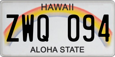 HI license plate ZWQ094