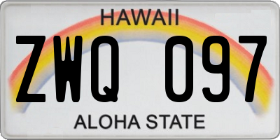 HI license plate ZWQ097