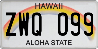 HI license plate ZWQ099