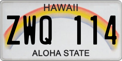 HI license plate ZWQ114