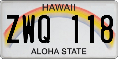 HI license plate ZWQ118