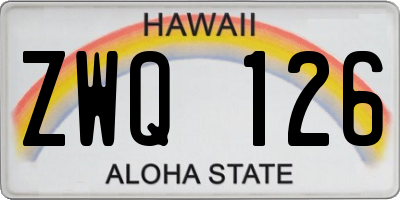HI license plate ZWQ126