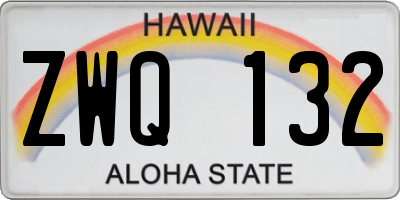 HI license plate ZWQ132