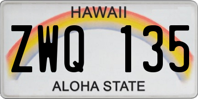 HI license plate ZWQ135