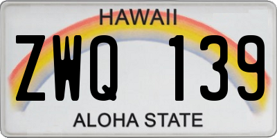 HI license plate ZWQ139