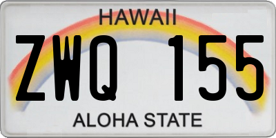 HI license plate ZWQ155