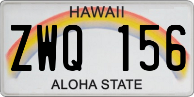 HI license plate ZWQ156