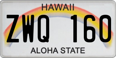 HI license plate ZWQ160