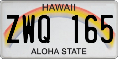 HI license plate ZWQ165
