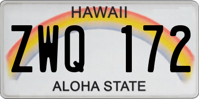 HI license plate ZWQ172