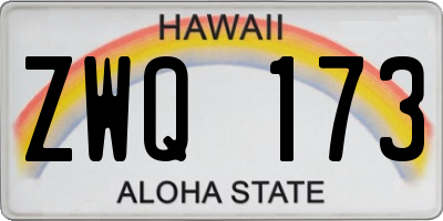 HI license plate ZWQ173