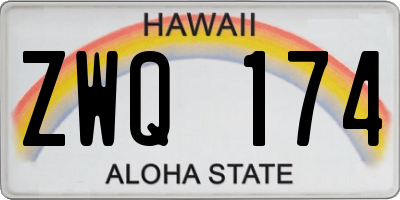 HI license plate ZWQ174