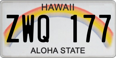 HI license plate ZWQ177