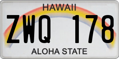 HI license plate ZWQ178